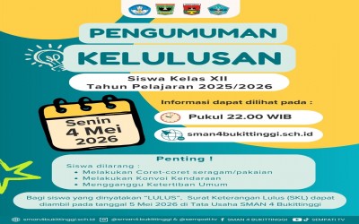 Pengumuman Kelulusan Siswa Kelas XII Tahun Pelajaran 2026/2027